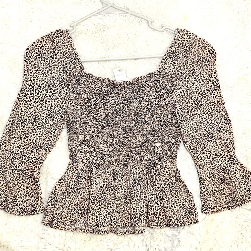 URBAN Romantics Animal Print Peplum Blouse